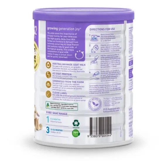 Aussie Bubs Stage 2 Goat Milk Based Powder Infant Formula - 28.2oz image {2}