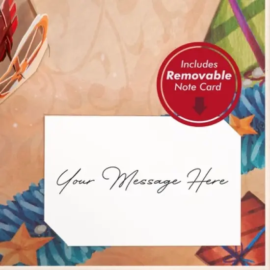 Paper Love 3D Christmas Tree Wagon Pop Up Christmas Card, 100% Recycled and Eco-Friendly, 8" x 6" Cover - With Note Tag image {6}