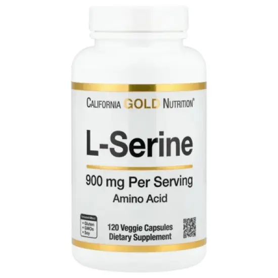 California Gold Nutrition L-Serine, 900 mg, 120 Veggie Capsules image {1}