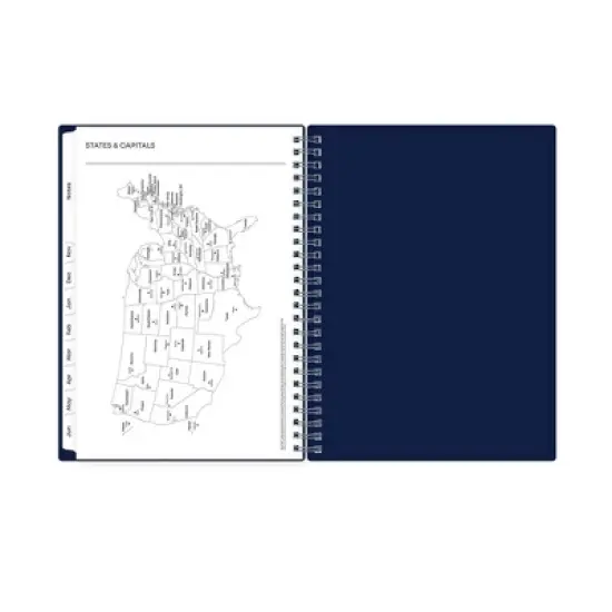Blue Sky 5.875"x8.625" 2025-2026 Weekly/Monthly Wirebound Planner Notes Solid Navy Blue image {10}