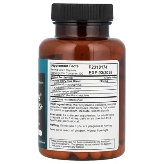 Futurebiotics Longest Living Acidophilus+, 100 Vegetarian Capsules image {1}