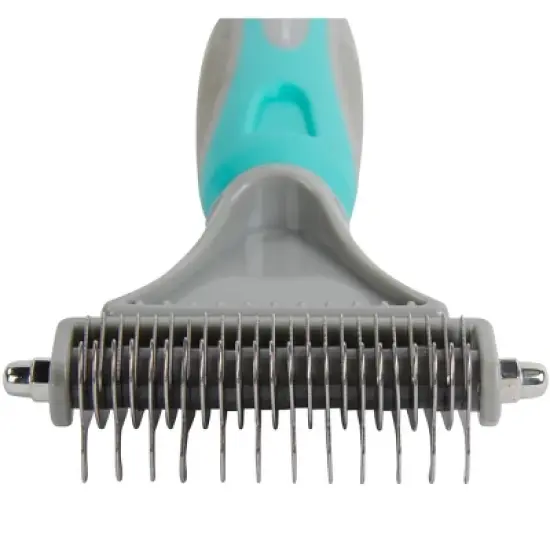 Groomer Essentials Double-Sided Deshedding Rake 12/23 Blades - Dog Brush for Shedding and Mat Removal, Ideal for Medium to Long Coats image {6}