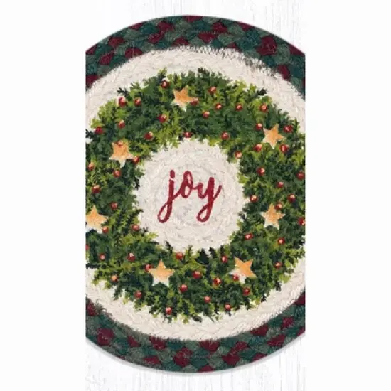 Earth Rugs Decorative Holiday Wreath Printed Round Trivet 10" Farmhouse Kitchen Accent image {2}