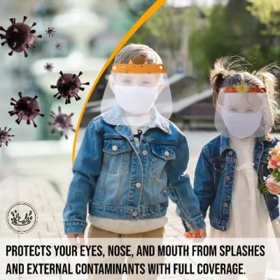 Bison Life Kids Clear Disposable Face Shield with Elastic Headband, Assorted Characters - 6 Pack image {2}