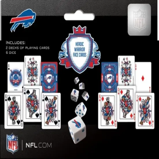 MasterPieces Officially Licensed NFL Buffalo Bills 2-Pack Playing cards & Dice set for Adults image {3}
