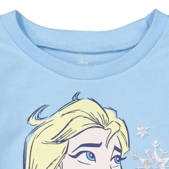 Disney Princess Anna Elsa Frozen Girls Graphic T-Shirt and Leggings Outfit Set Toddler to Big Kid image {3}