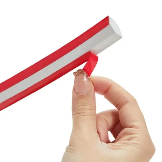 Stockroom Plus 16.5 Feet Flexible Quarter-Round Trim for Wall Edges, Self-Adhesive Peel and Stick PVC Molding, 198.0x0.8x0.5in, White image {2}