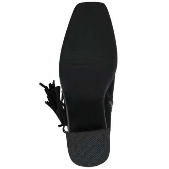 Journee Collection Womens Noriah Tru Comfort Foam Inside Zip Stacked Heel Booties image {4}