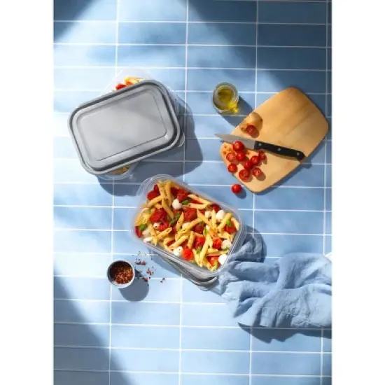 GoodCook EveryWare Rectangle Food Storage Containers - 4 Cups - 6pcs/3ct - Gray image {4}