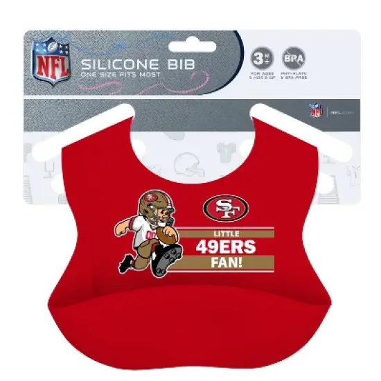 BabyFanatic Officially Licensed Unisex Silicone Baby Bib - NFL San Francisco 49ers image {2}