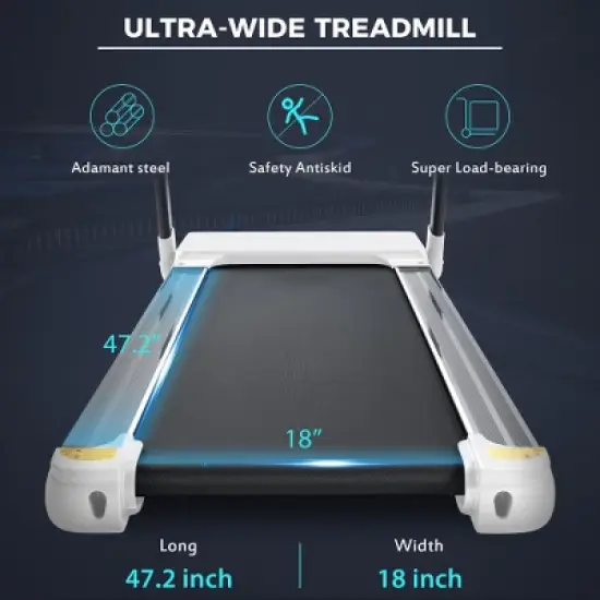 FIONECA Foldable Compact Treadmill with 3.5HP Motor, Bluetooth & App Control, 330 LB Capacity image {13}