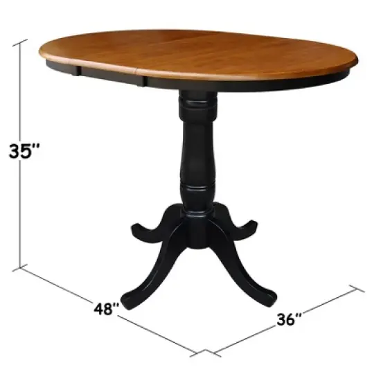 36" Round Counter Height Dining Table with 12" Leaf - International Concepts image {1}