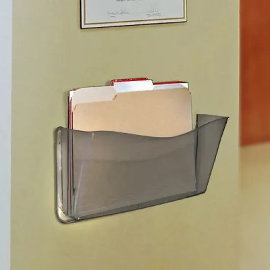 Azar Displays Dark Gray/Smoke Colored Single Pocket Wall File with Hanging Hardware, 4-Pack image {3}