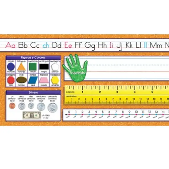 North Star Teacher Resources Traditional Manuscript Spanish Desk Plates, 19" x 5", Pack of 36 image {1}