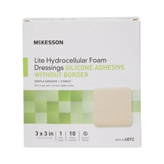 McKesson Lite Adhesive Silicone Foam Dressing No Border Sterile image {2}