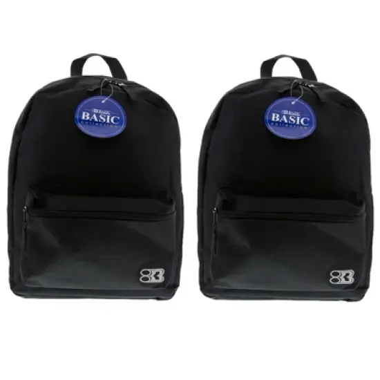 BAZIC Products&reg; Basic Backpack, 16", Black, Pack of 2 image {6}