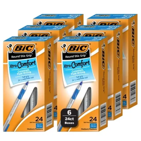 BIC Round Stic Xtra Life Ballpoint Pens, Medium Point (1.0mm), 144-Count Pack of Bulk Pens, No. 1 Selling Ballpoint Pens image {9}