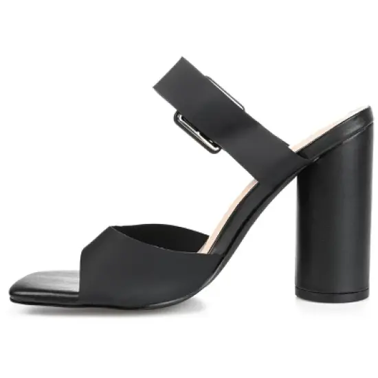 Journee Collection Womens Luca Tru Comfort Foam Open Square Toe Block Heel Sandals image {1}
