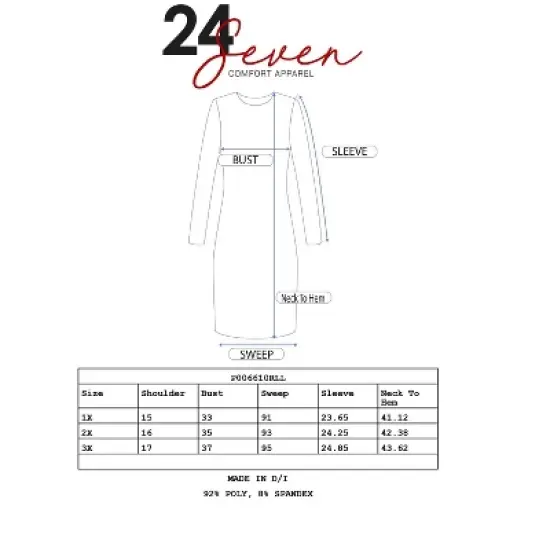 24seven Comfort Apparel Pink Abstract Plus Size Long Sleeve Knee Length T Shirt Dress image {3}