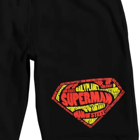 Superman Flying Text Men's Short Sleeve Shirt & Sleep Shorts Set image {4}