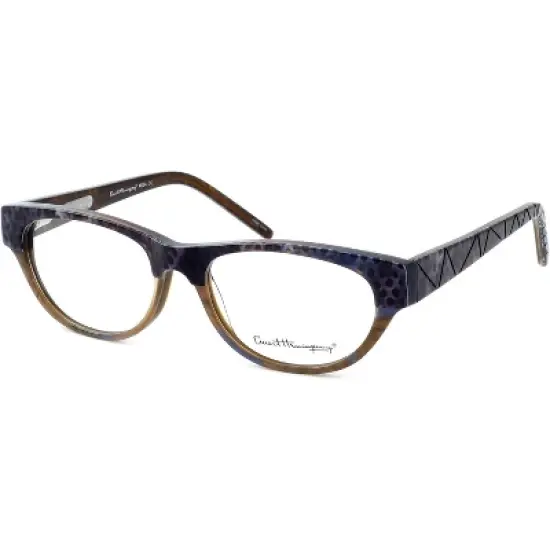 Ernest Hemingway H4654 52mm Women's Acetate Cateye Designer Eyeglasses OR Blue Light Filter OR Reading Glasses in Brown Snakeskin image {5}
