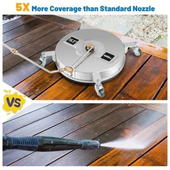 Costway 16.5" Pressure Washer Surface Cleaner Stainless Steel Surface Cleaner Attachment image {9}