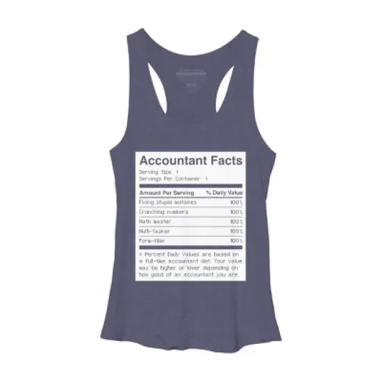 Women's Design By Humans Accountant Nutrition Facts Label By EJamjar Racerback Tank Top image {3}