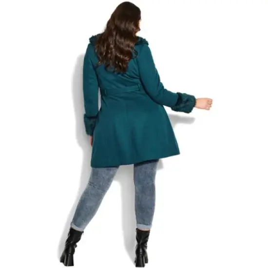Women's Plus Size Make Me Blush Coat - alpine | CITY CHIC image {1}