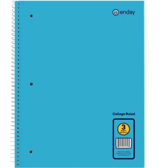 Enday 3-Subject Spiral Notebook Collage Ruled - 120 Sheets image {1}