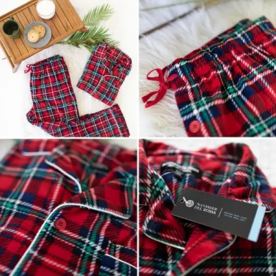 Men's Soft Plush Fleece Pajama Lounge Set, Warm Long Sleeve Shirt and Pants, PJ image {4}