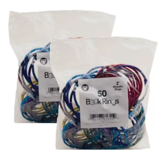 Hygloss&reg; Book Rings, 2 Inch, 50 Per Pack, 2 Packs image {2}