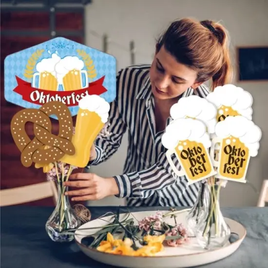 Big Dot of Happiness Oktoberfest - German Beer Festival Centerpiece Sticks - Showstopper Table Toppers - 35 Pieces image {2}