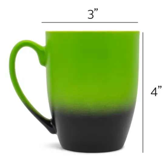Elanze Designs Romantic Valentines Coffee Cup Mug 12 Ounce Ceramic With Ombre Gradient Be Mine Floral Fox Green and Black image {3}