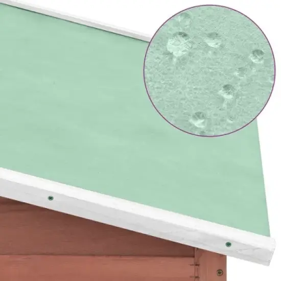 vidaXL Chicken Coop with Nest Box Red and White Solid Fir Wood image {4}