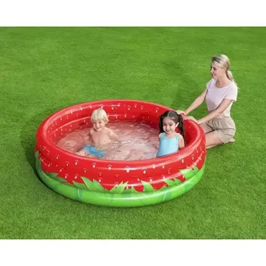 Bestway H2OGO! Sweet Strawberry Pool - 66" x H15 - Inflatable 3-Ring Play Pool, Kids,103 Gallon, Ages 2+ image {4}