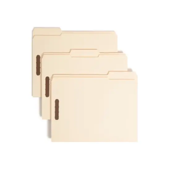 Smead Fastener File Folders, 50 Count, Manila, Reinforced 1/3-Cut Tabs, Letter Size (14537) image {11}