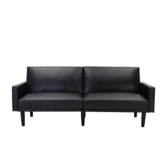 Faux Leather Futon Sofa with Arms Black - Room Essentials&trade; image {3}