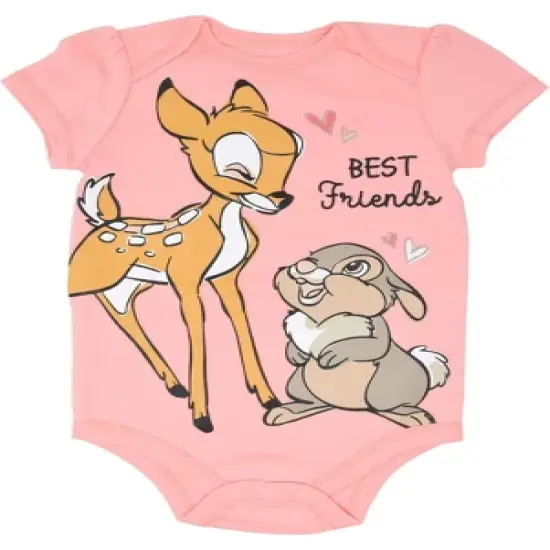 Disney Classics 101 Dalmatians Bambi Dumbo 5 Pack Short Sleeve Bodysuits image {5}