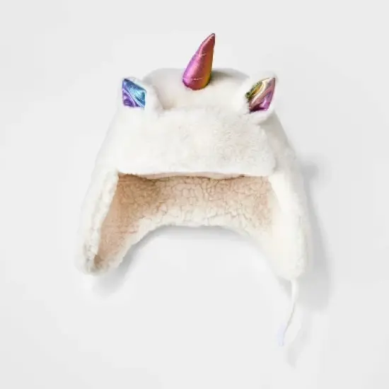 Toddler Girls' Unicorn Trapper Hat - Cat & Jack&trade; White image {3}