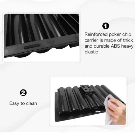 GSE Casino Poker Table Dealer Poker Chips Tray for Blackjack and Poker Games image {4}