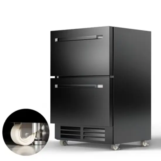 Velivi 24 Inch Under Counter Dual Drawer Beverage Fridge, Weather Proof Outdoor Beverage Refrigerator image {6}