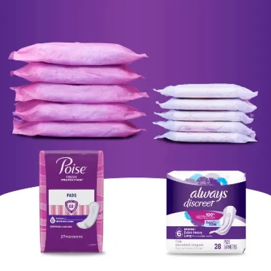 Always Discreet Moderate Long Absorbency 4 Drop Base Pads image {4}