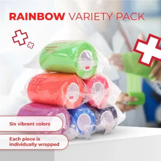Self-Adherent Bandages, 3" x 5 Yards &ndash; Rainbow Colors image {4}
