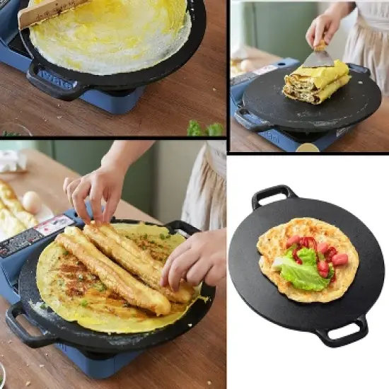 Bruntmor 12'' Pre Seasoned Cast Iron Crepe Pan Set - 5 Piece image {2}