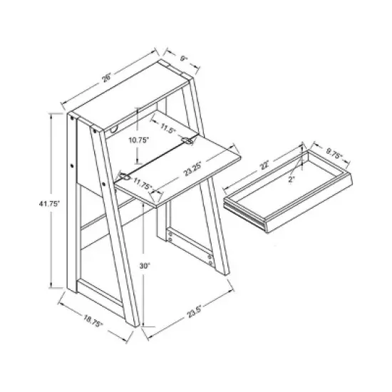 Tella Contemporary Storage Desk Dark Gray - HOMES: Inside + Out image {5}