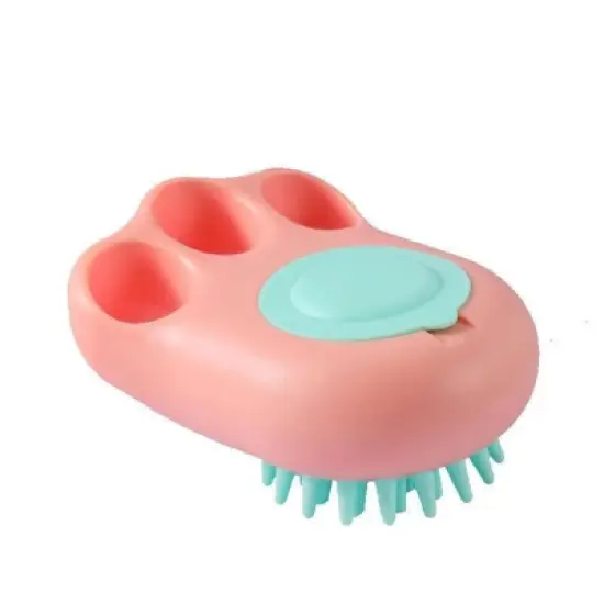 BABYYER Silicone Pet Bath Brush for Cats, Soft Grooming Scrubber with Cute Paw Design, Multi-Functional Massager for Washing, Deshedding,and Cleaning image {8}
