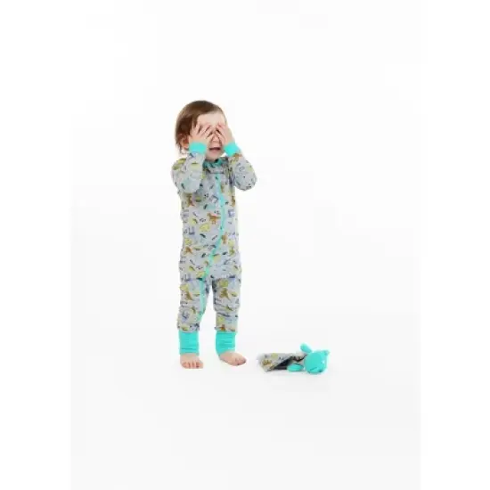 Sleep On It Infant Boys Little Dino Zip-Front Coverall Pajama image {2}