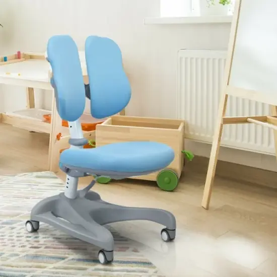 Costway Kids Study Desk Chair Adjustable Height Depth w/Sit-Brake Casters image {2}