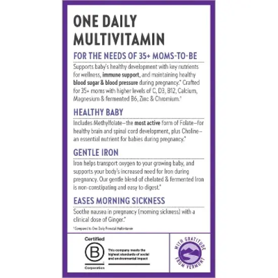 New Chapter Women's 35+ Daily Prenatal Multivitamins with Methylfolate + Choline - 30 ct image {6}