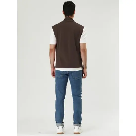 Lars Amadeus Men Casual Open Front Sleeveless Irregular Hem  with No Button Cardigan Vest image {4}